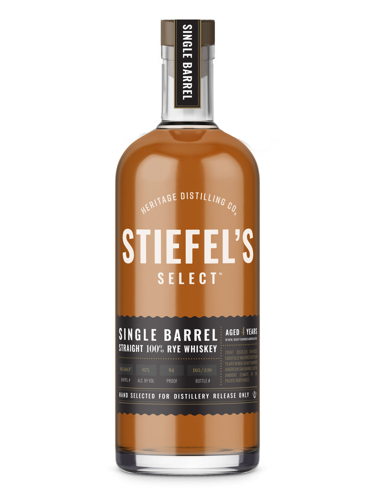 Stiefel's Select Single Barrel: Straight Rye Whiskey: 100% Rye