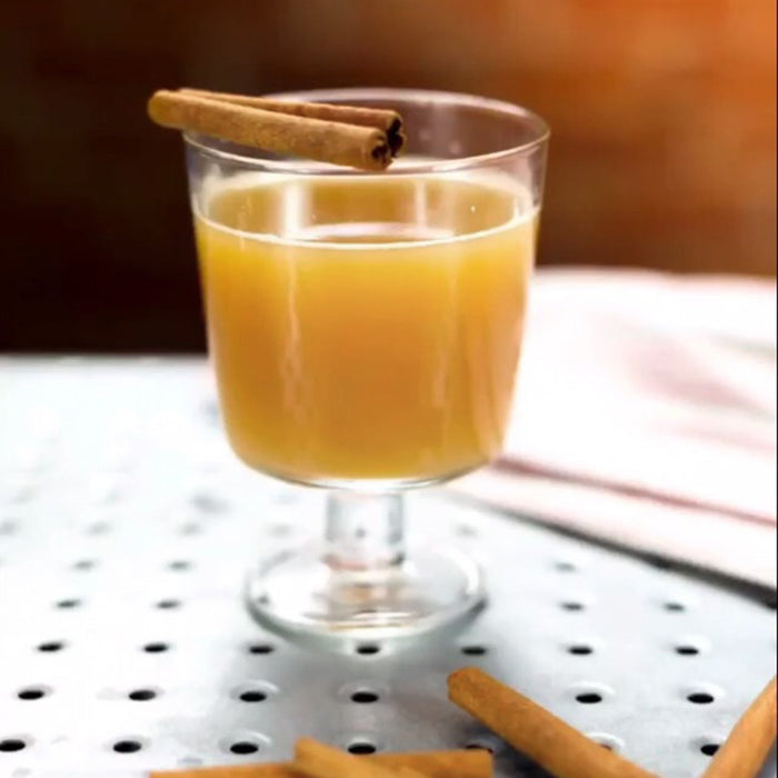 A warm bourbon cocktail featuring either HDC Batch No. 12 Bourbon or HDC Elk Rider Bourbon (your choice) and topped with a cinnamon stick.