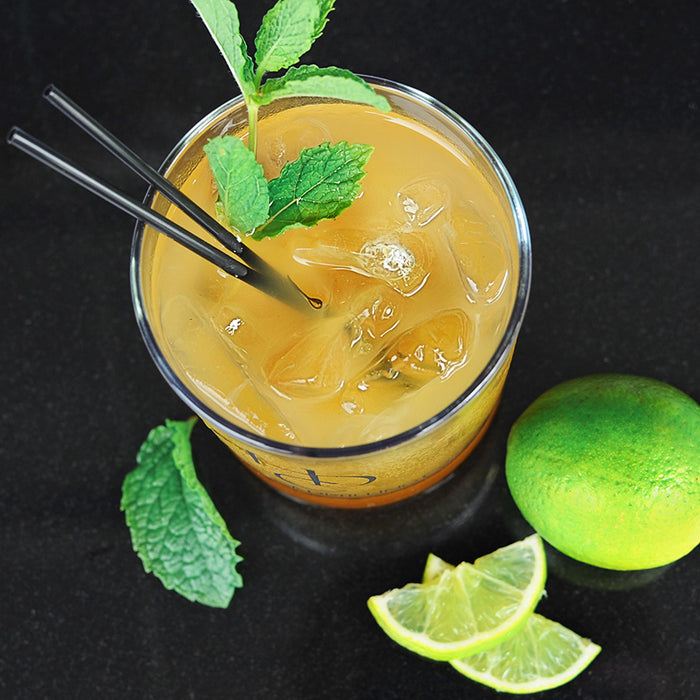 The Maui Gin cocktail featuring HDC Elk Rider Gin served over ice