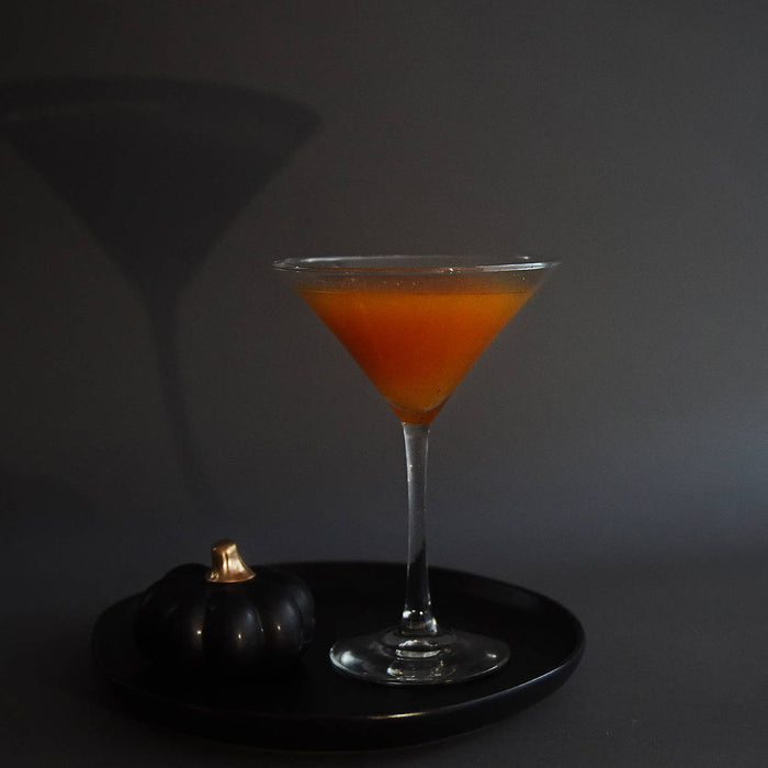 This fall drink features BSB 103 and is served a martini goblet.