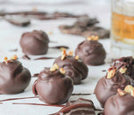 There are BSB - Brown Sugar Bourbon chocolate truffles with a chocolate coating.