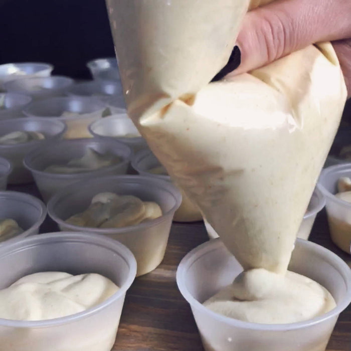 These are pudding shots made from BSB - Brown Sugar Bourbon.