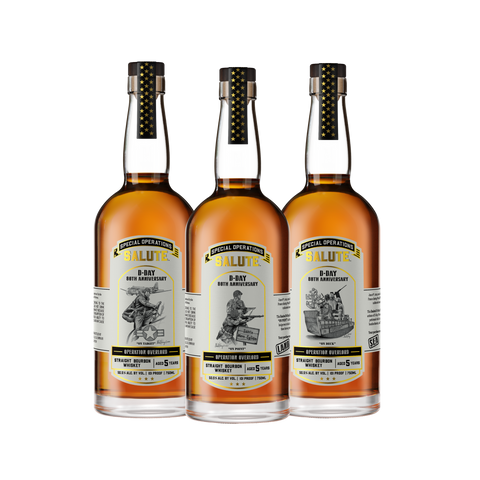 Special Operations Salute™ Whiskey - D-Day 80th Anniversary - 3 Bottle Set with Limited Edition Lithograph