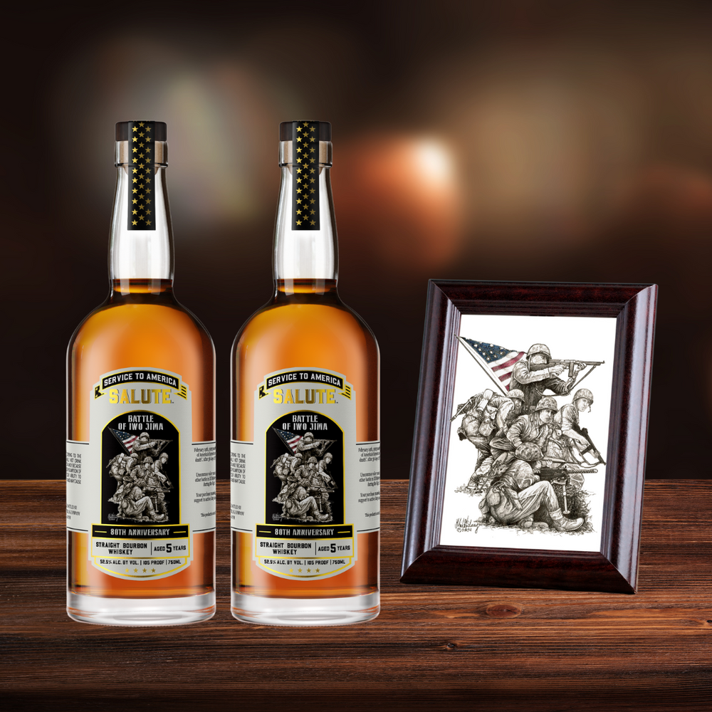 Service to America Salute™ Whiskey - Battle of Iwo Jima - 2 Bottle Set with Free Lithograph