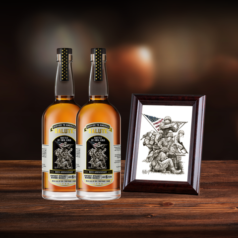 Service to America Salute™: Iwo Jima Whiskey 2-Bottle Set + Lithograph