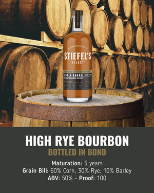 
                  
                    Stiefel's Select Single Barrel Straight Bourbon Whiskey: High Rye - Bottled in Bond
                  
                