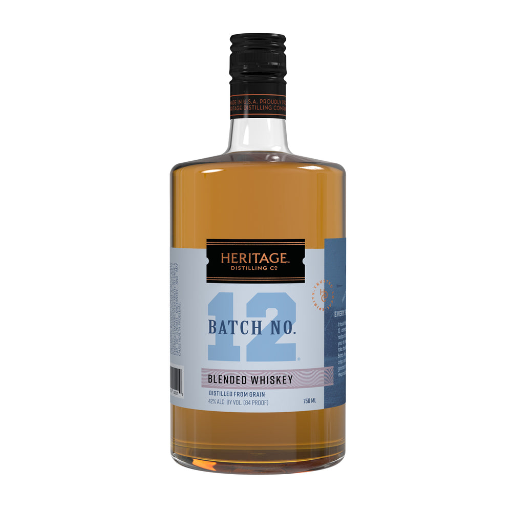 A 750ml bottle of HDC Batch No. 12 Blended Whiskey.