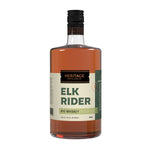 A 750ml bottle of HDC Elk Rider Rye Whiskey.
