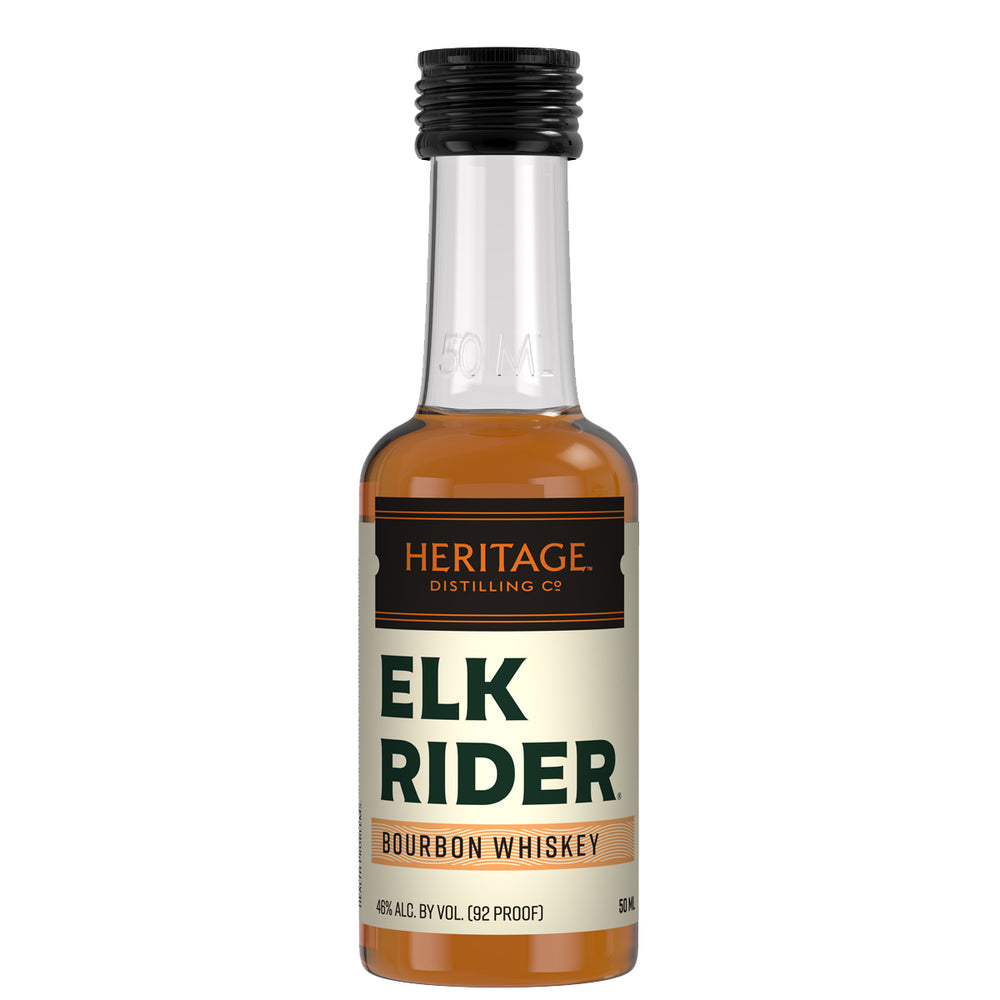 A 50ml sample size of the HDC Elk Rider Bourbon Whiskey.