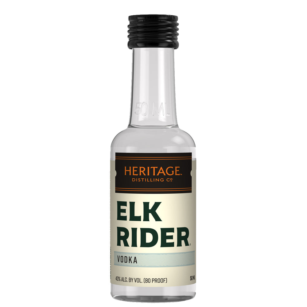 A 50ml sample size of the HDC Elk Rider Vodka.