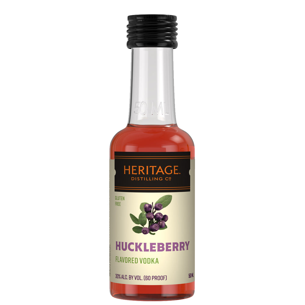 A 50ml sample size of the HDC Huckleberry Vodka.