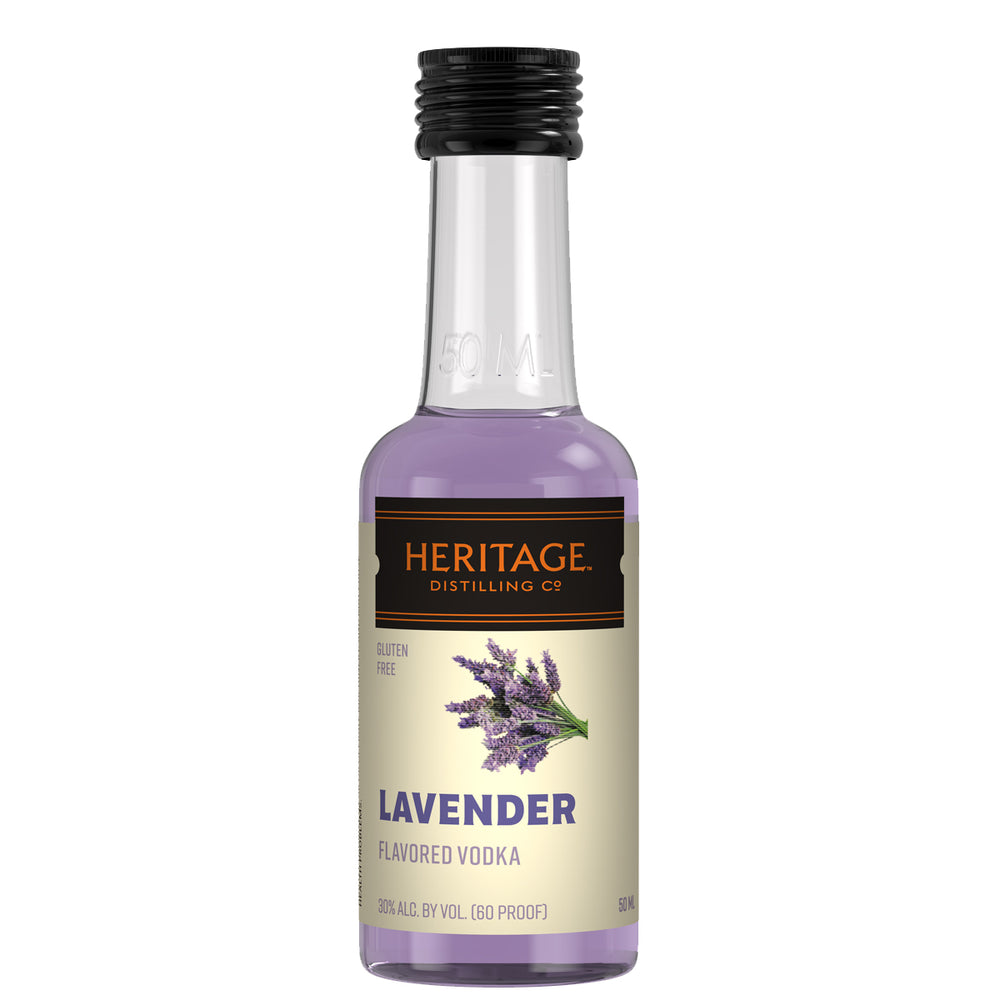 A 50ml sample size of the HDC Lavender Vodka.