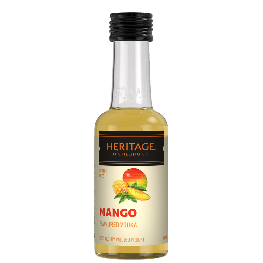 A 50ml sample size of the HDC Mango Vodka.
